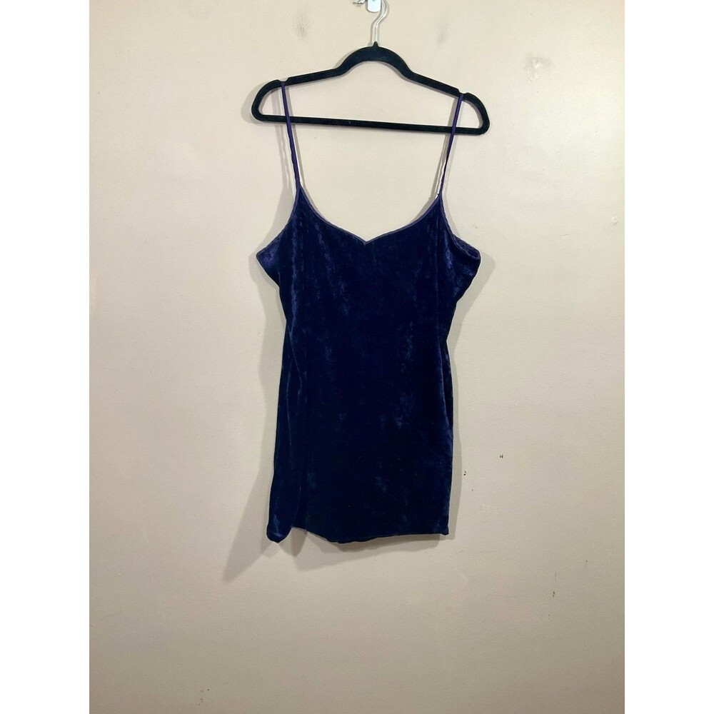 VTG Womens Velvet Cami Tank Top L Purple 90s Y2K Grunge Whimsigoth Goth Fairy